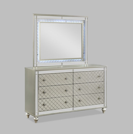 Glam Rectangular Dresser Mirror with LED Touch Light