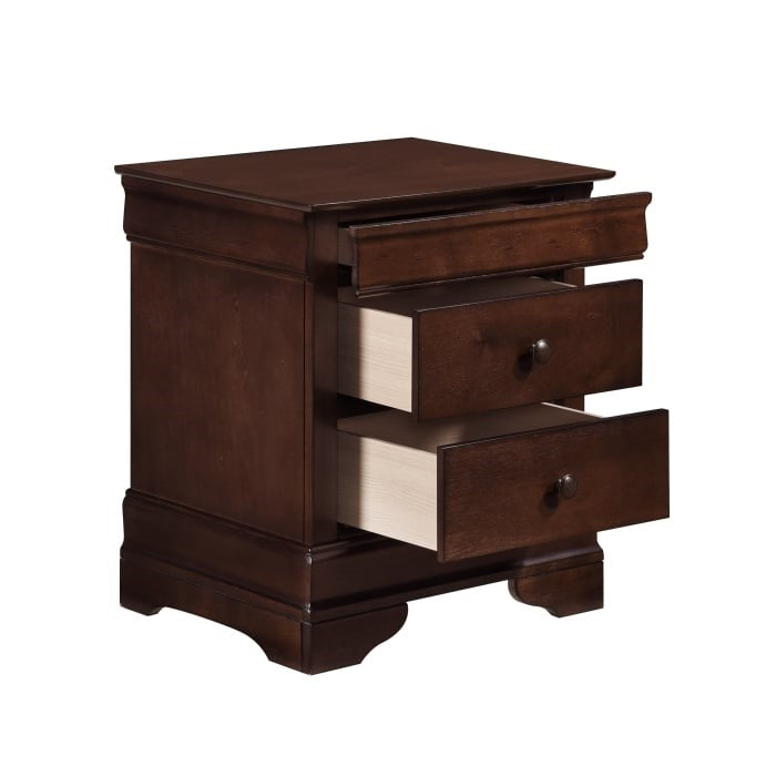 Traditional 3-Drawer Nightstand with Hidden Felt-Lined Jewelry Drawer