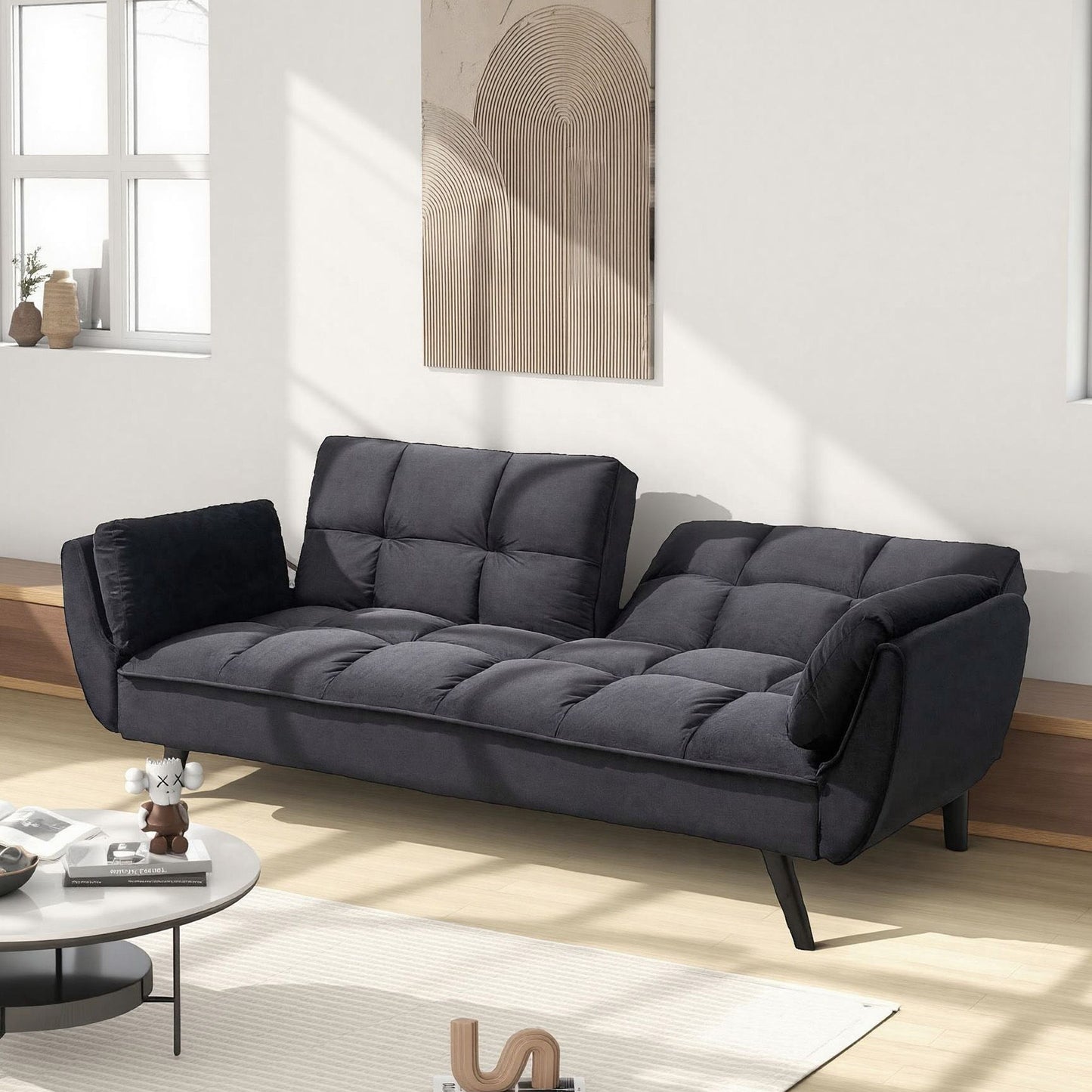 Sofa Soft Two Armrests Throw Pillow Pillow Comfortable Fit Apartment Bedroom Small Space