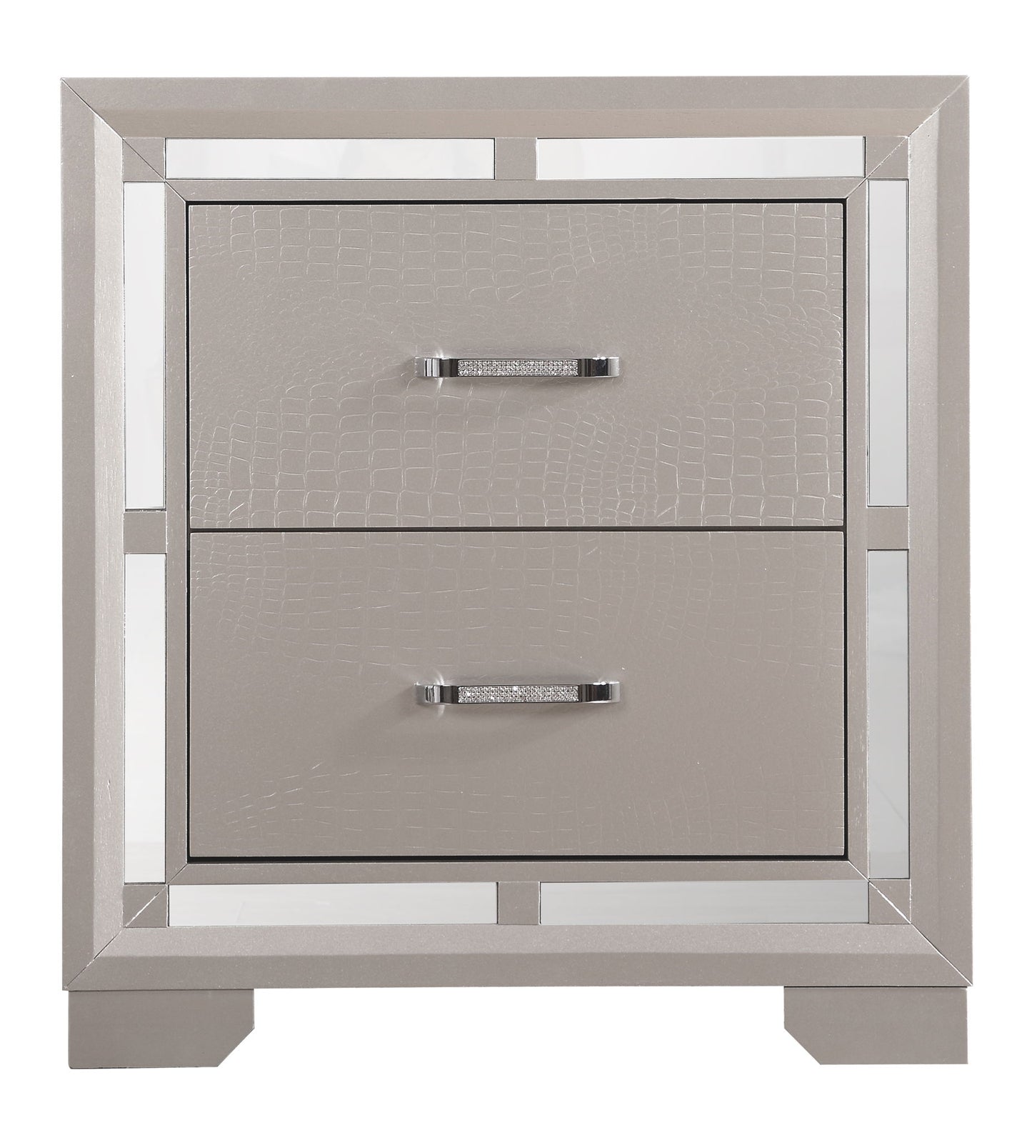 Elegant Nightstand - Silver Champagne