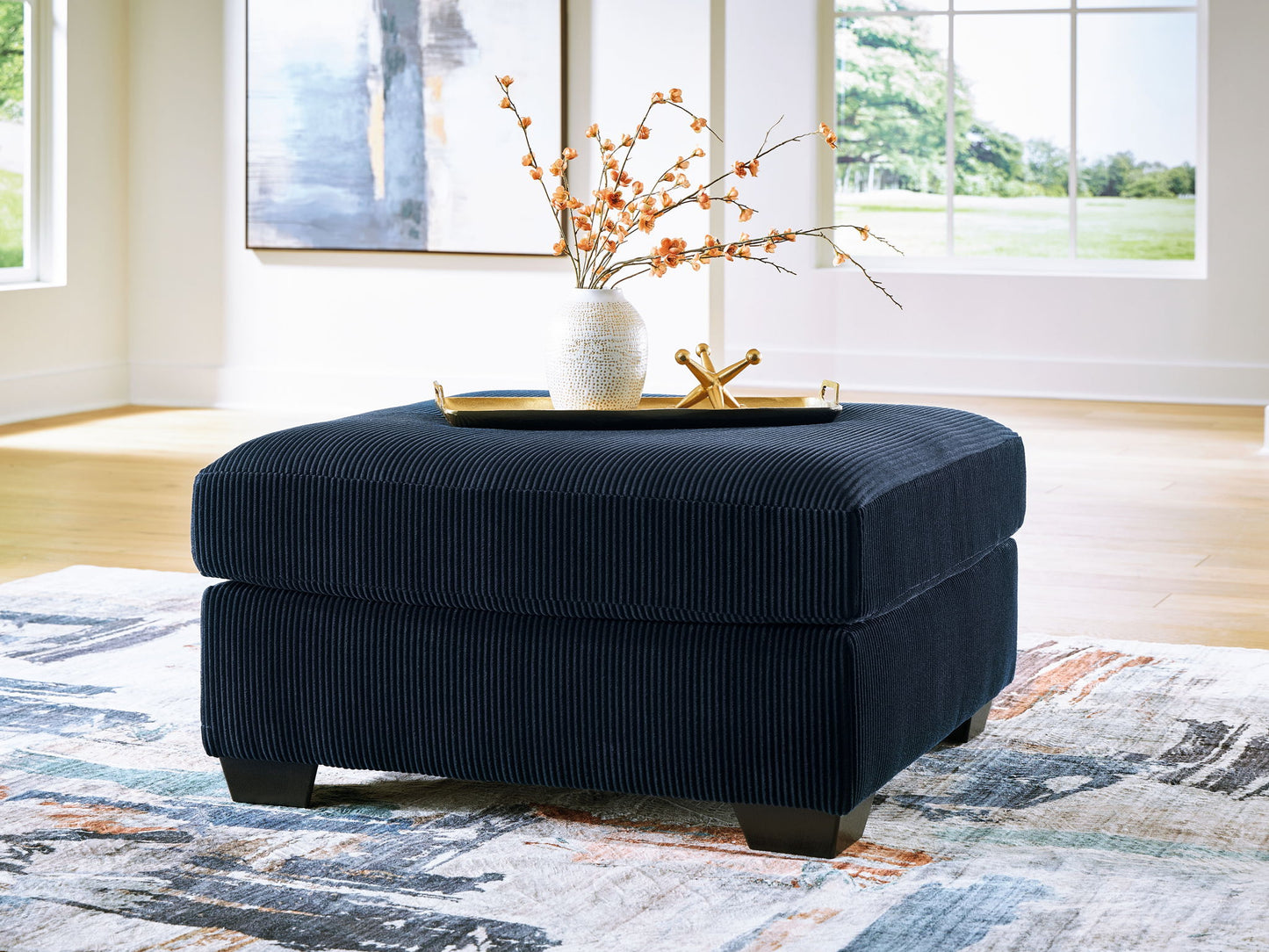 SimpleJoy - Oversized Accent Ottoman - Navy