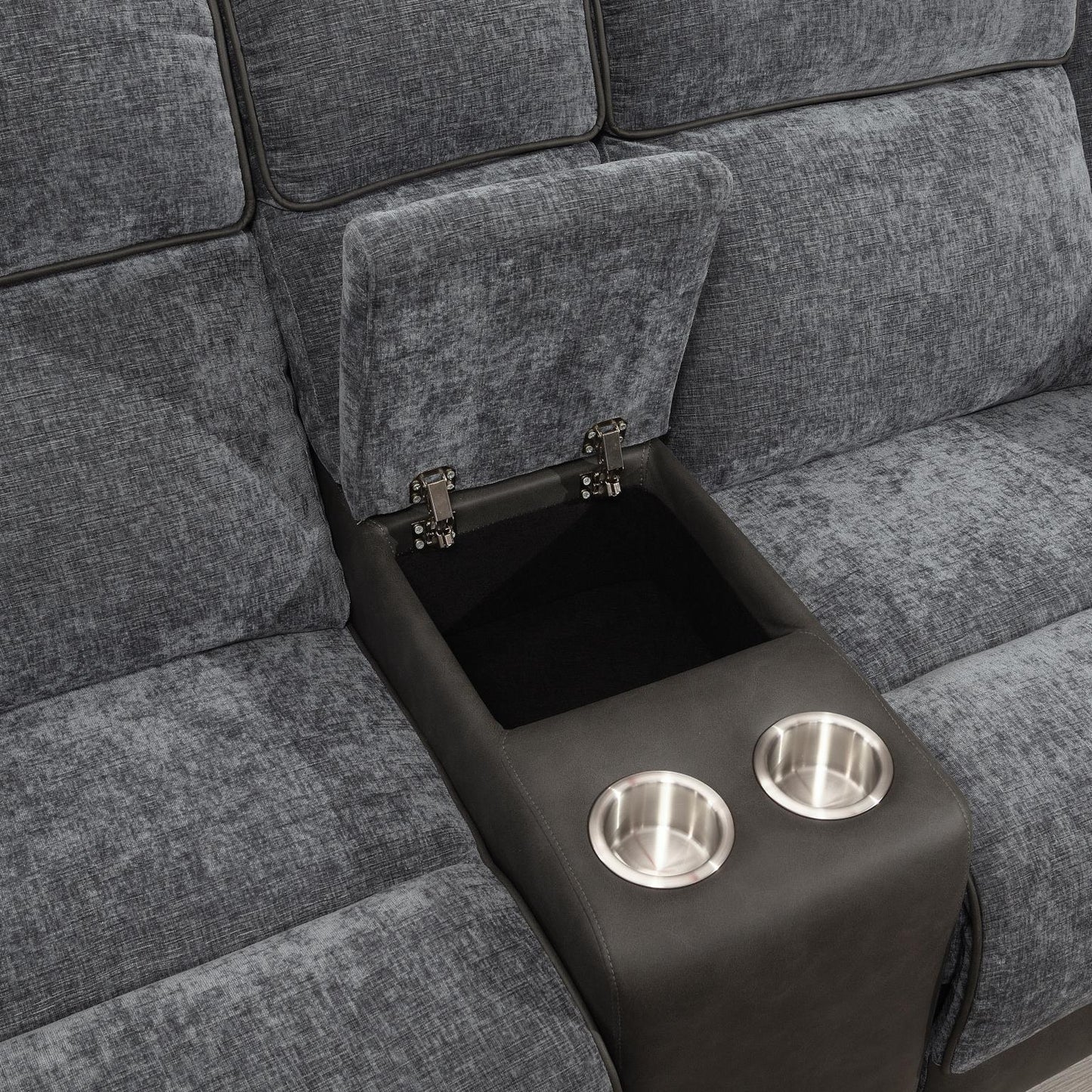 U177 - Motion Loveseat - Charcoal Gray
