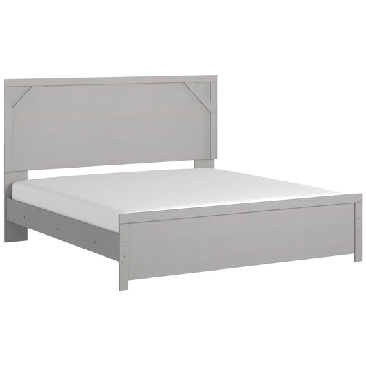 Gray Finish King Panel Bed