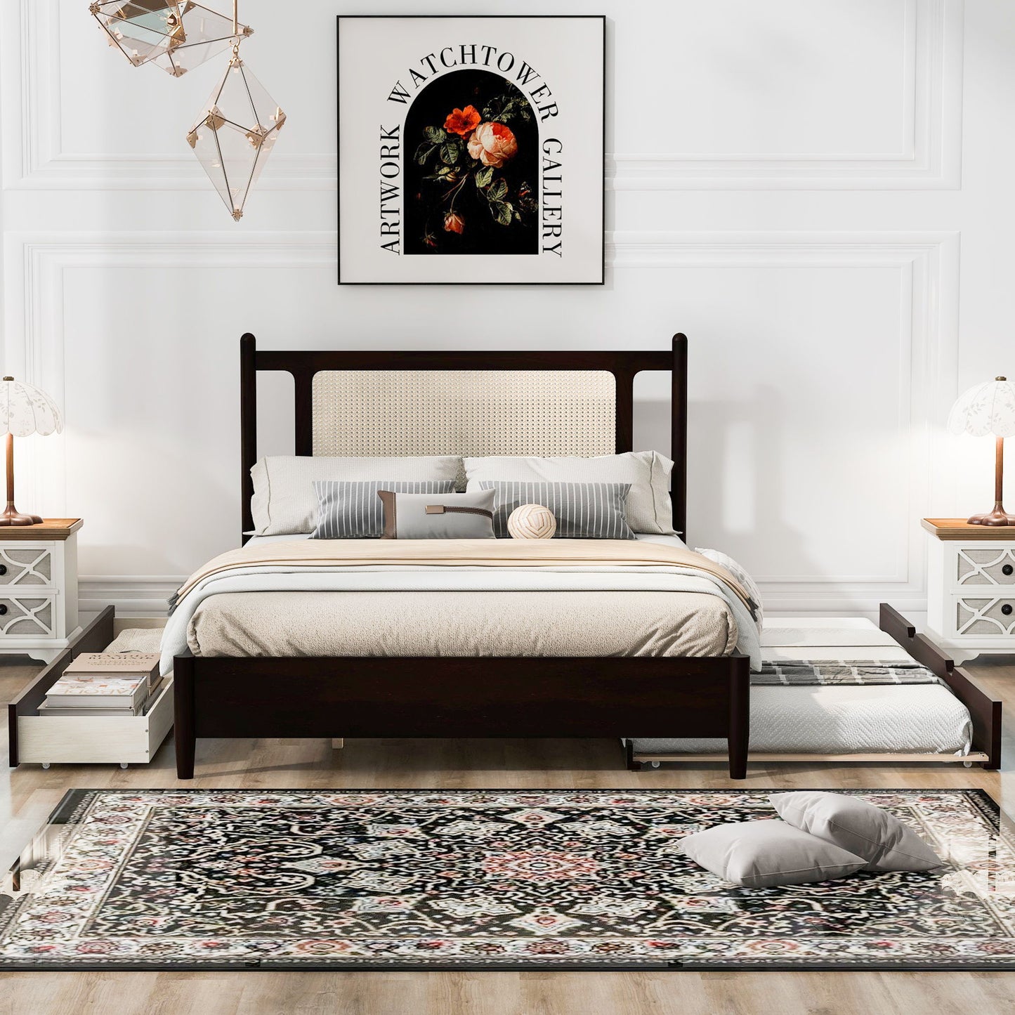 Platform Bed With 2 Big Drawers & Trundle