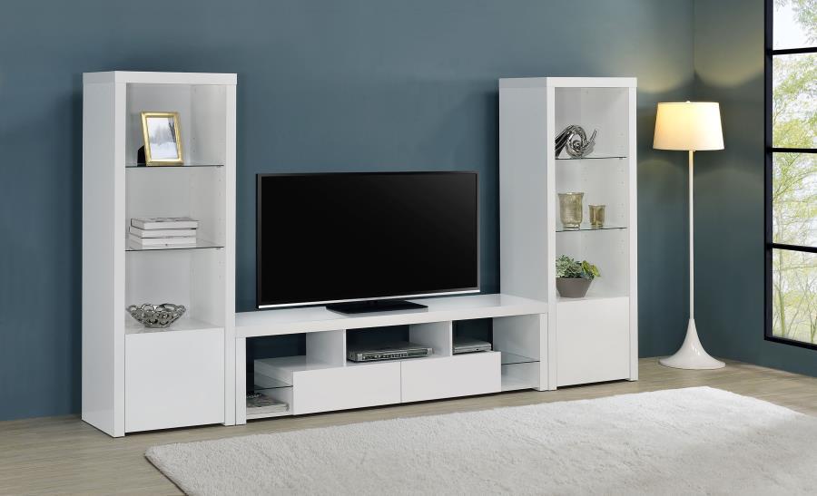 Jude - 3 Piece TV Entertainment Center - White High Gloss