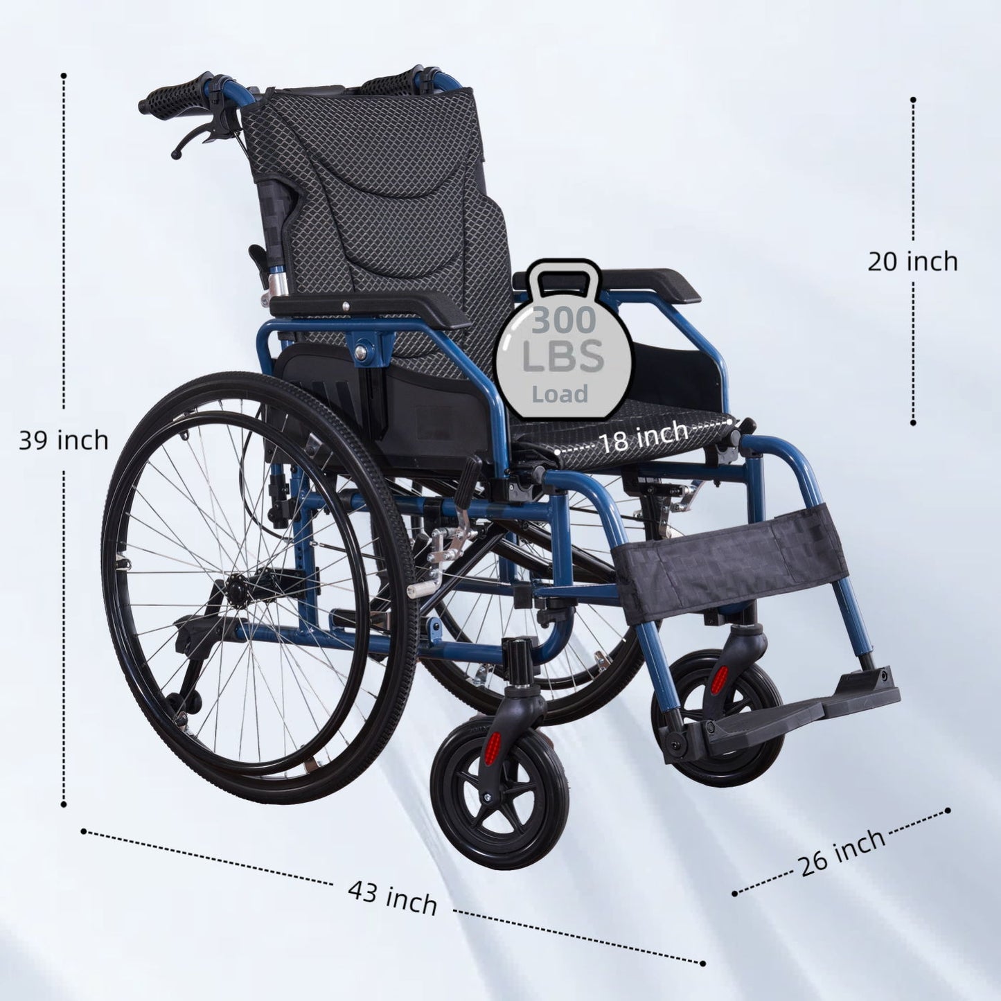 Premium Foldable Transport Wheelchair For Adults