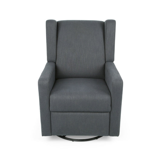 Landau Contemporary Fabric Upholstered Swivel Recliner