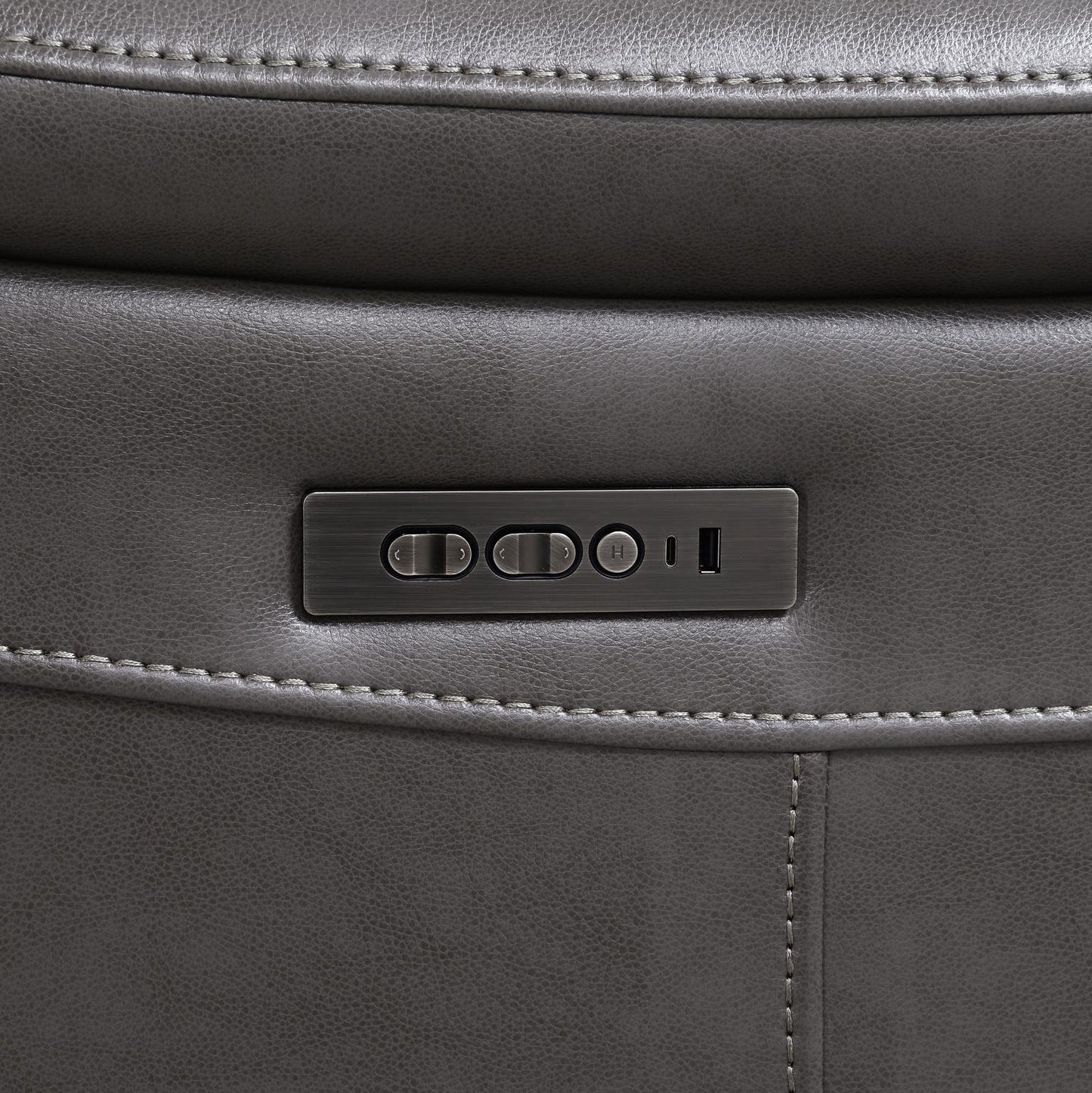 U108 - Reclining Sofa (Gel Faux Leather) - Gray