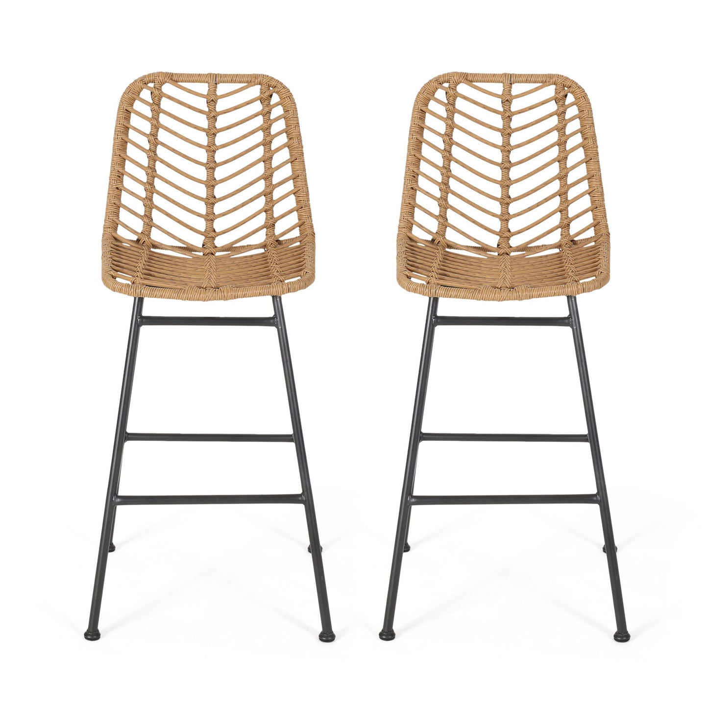 Sawtelle - Outdoor Wicker Barstools (Set of 2)