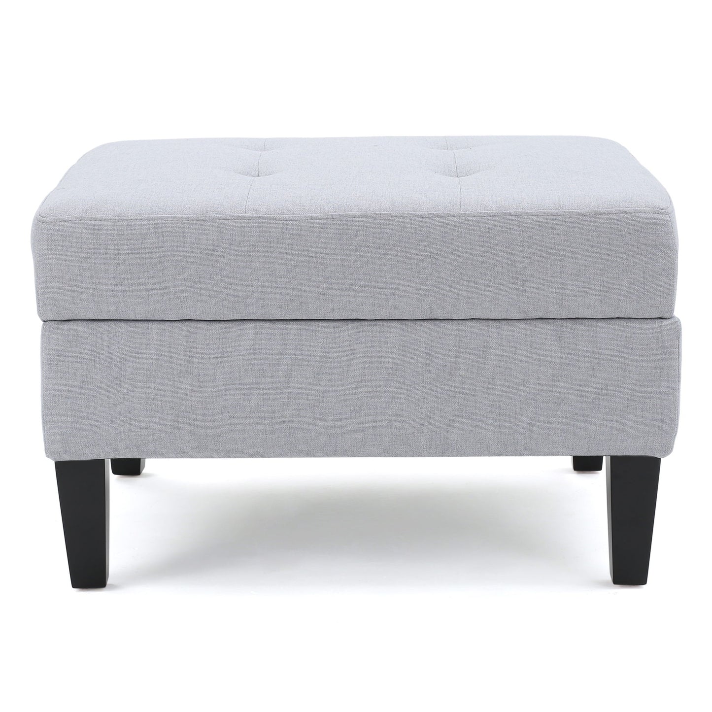 Storage Ottoman With Birch Wood Legs And Cushioned Top For Comfort