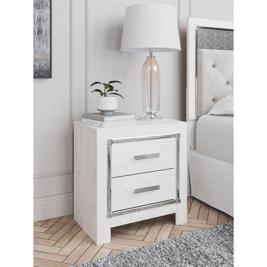 Glam 2-Drawer Nightstand with USB and Wireless Charging