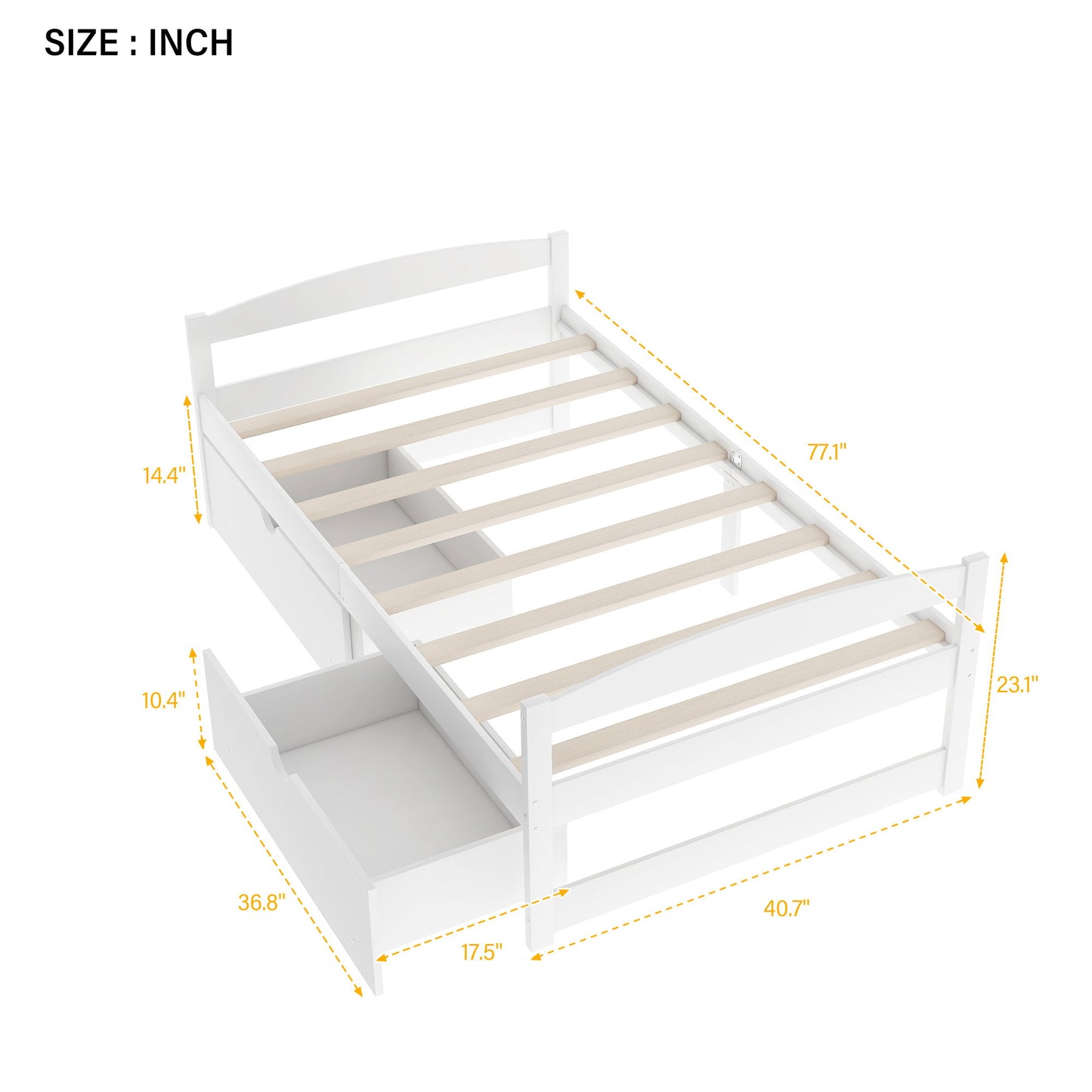 Platform Bed With 2 Drawers