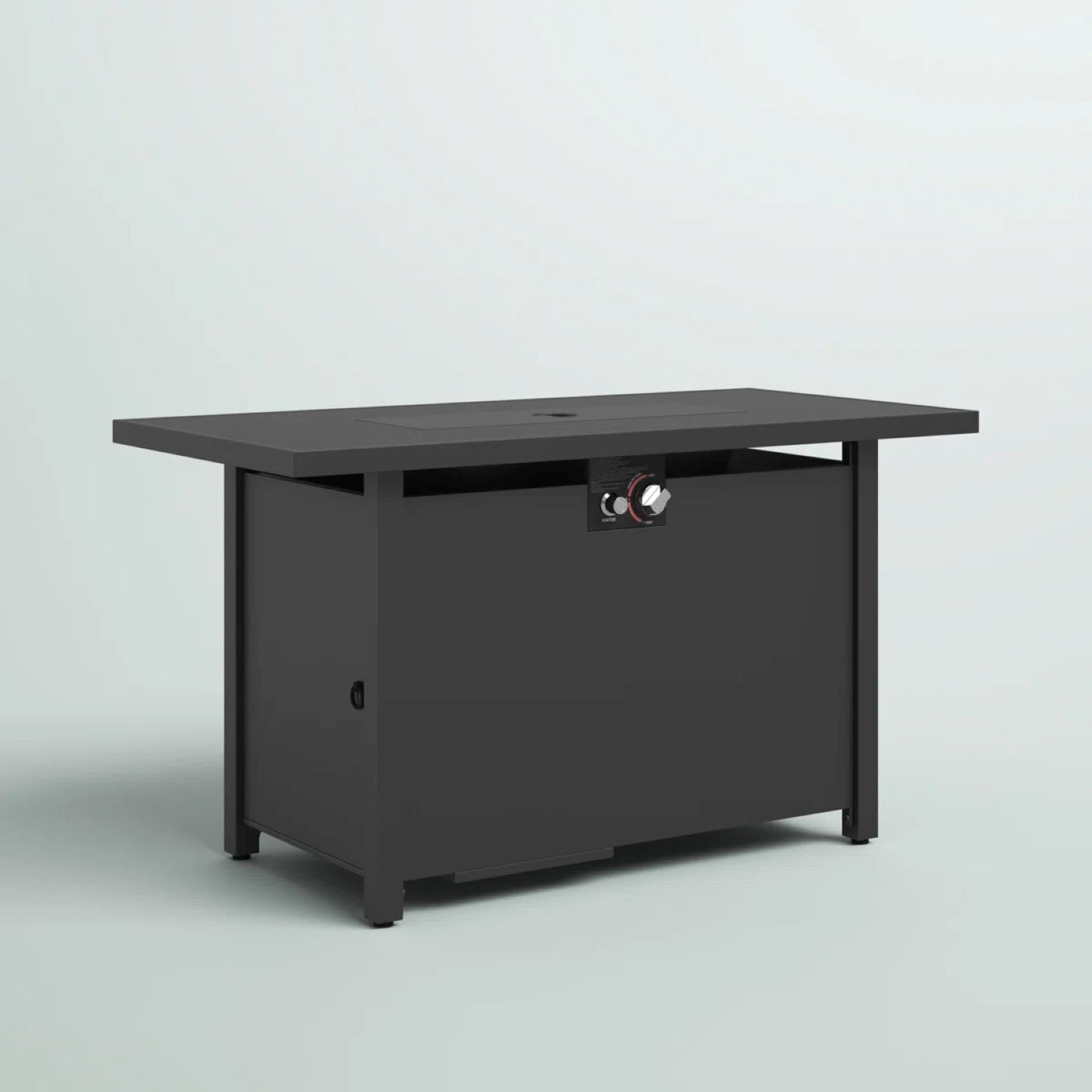 Outdoor Fire Pit Table With Lid - Dark Gray