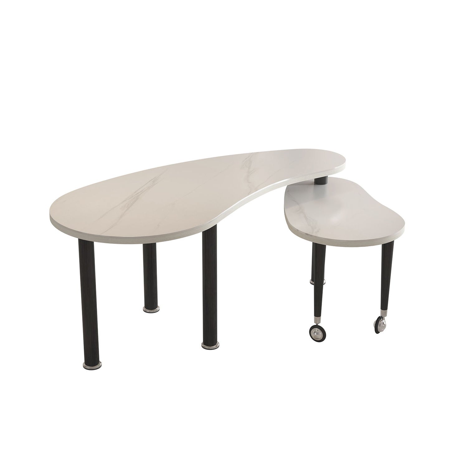 Rotatable Cocktail Table With Solid Legs, 360 Degree Rotating