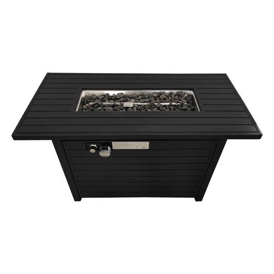 Outdoor Fire Pit Table & Lid - Black
