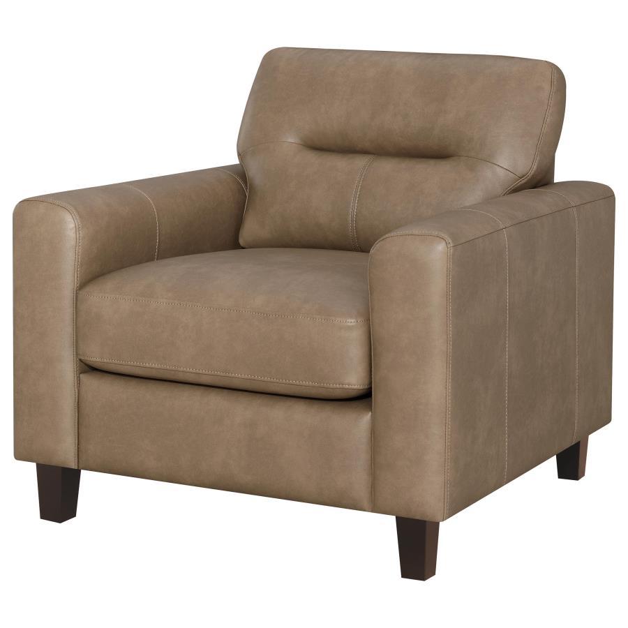 Scotland - Faux Leather Upholstered Track Arm Chair