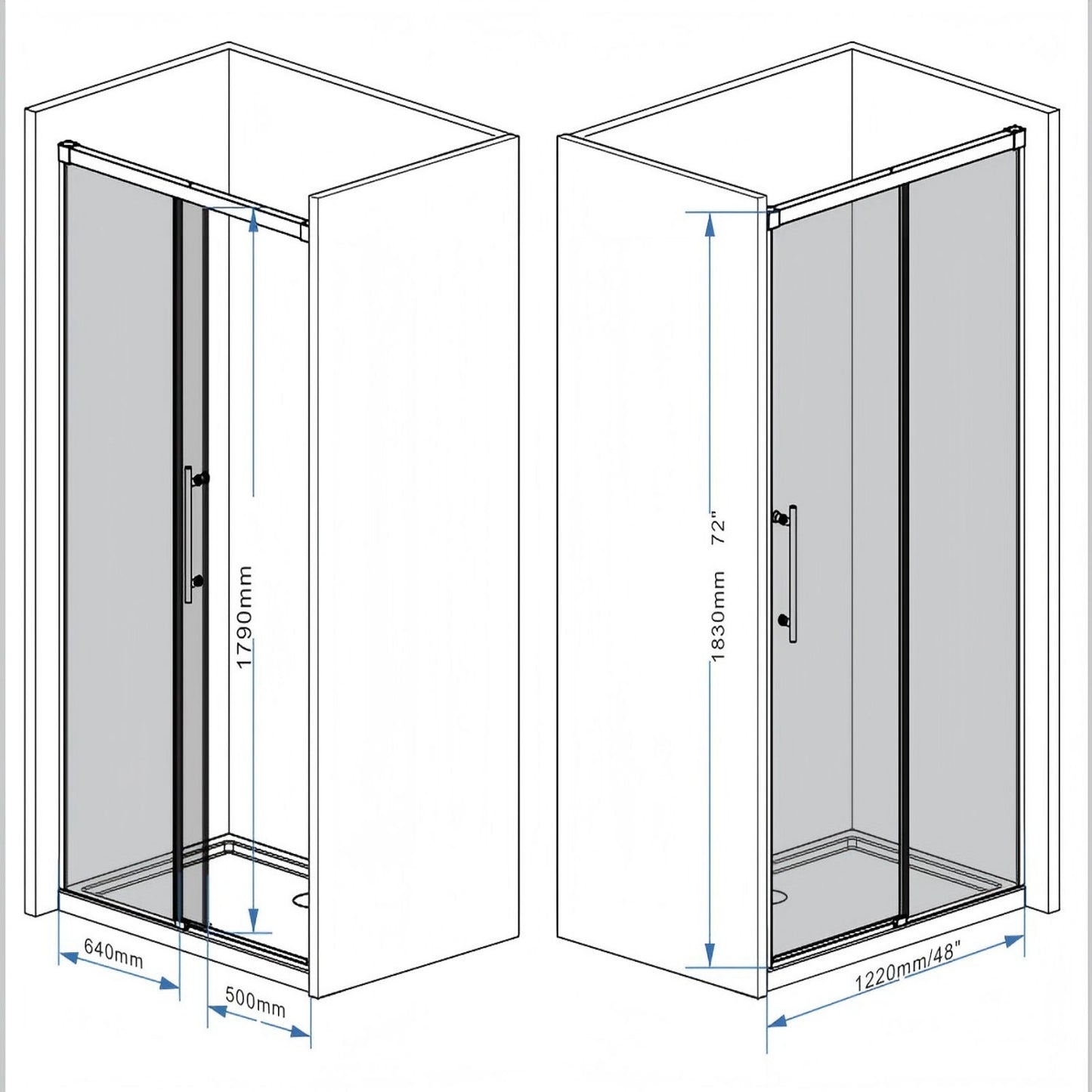 Frameless Single Sliding Shower Door
