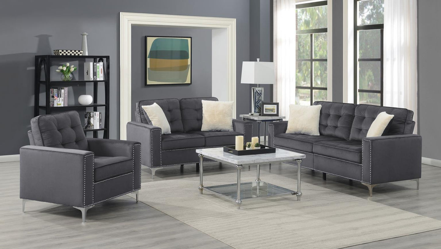 U433 - Velvet Loveseat - Dark Gray