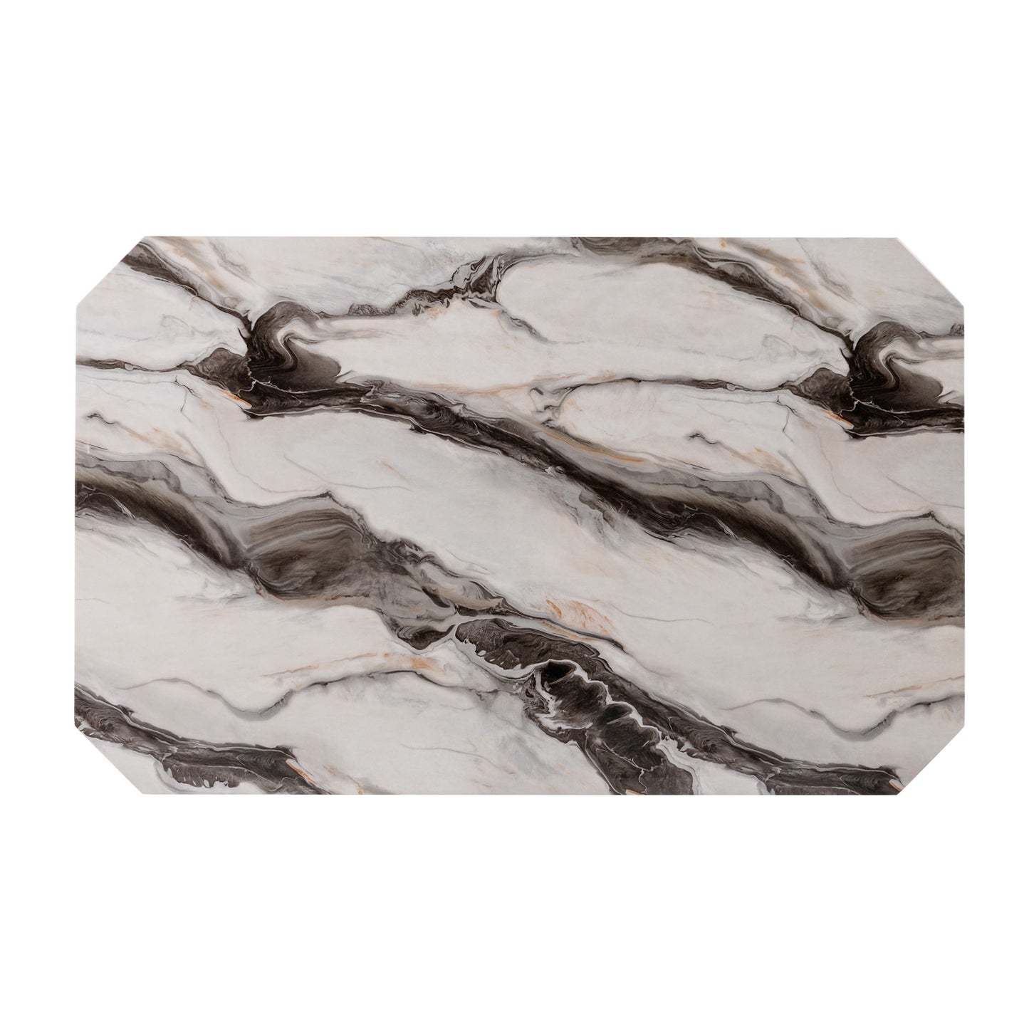 Magaly - Bar Table With Marbled Top Detail And Scalloped Edges - Dark Gray