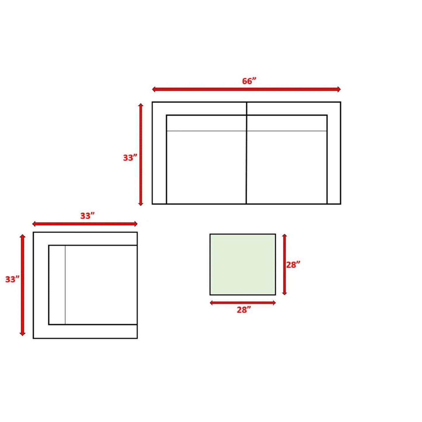 Outdoor Wicker Conversation Set With Cushions, All Weather
