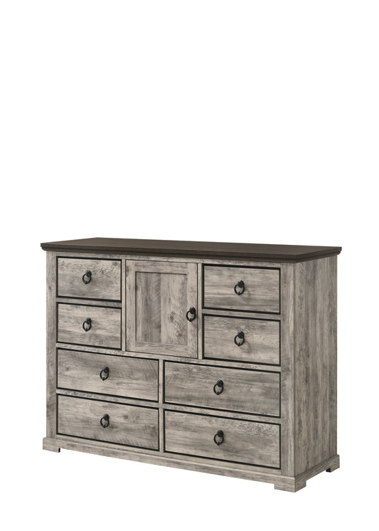 Ella-Mae Rustic 8-Drawer Dresser with Door