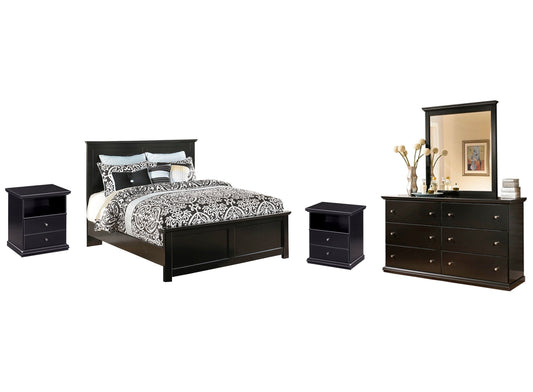 Casual 5-Piece Queen Panel Bedroom Set with 2-Nightstands