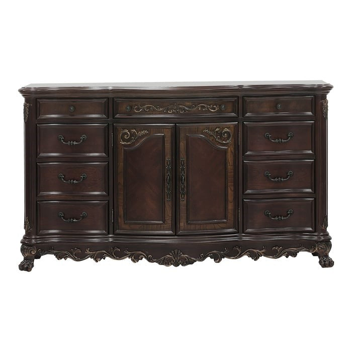 Traditional 9-Drawer Dresser with Adjustable Shelf