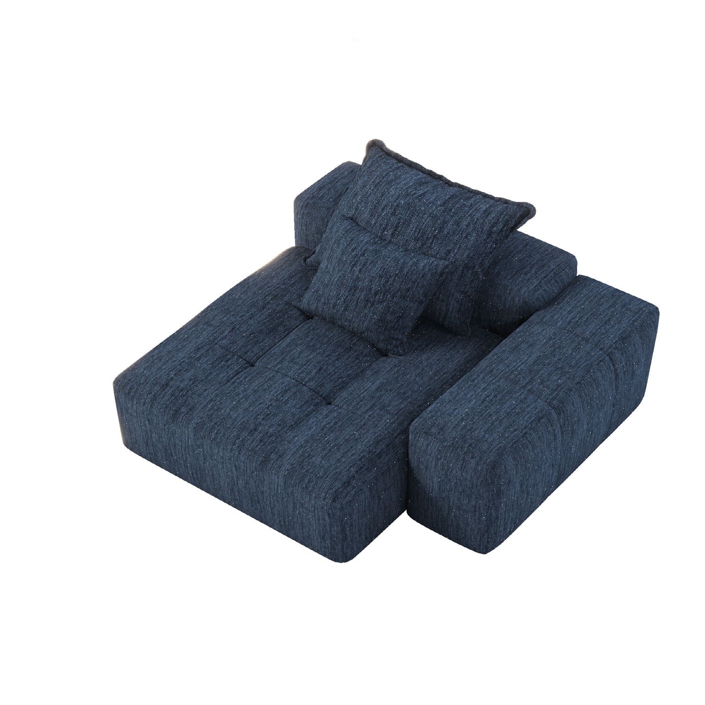 Modern Oversized Modular Sectional Sofa, Sparkling Chenille Fabric Soft Cushion Sofa With 2 Pillows