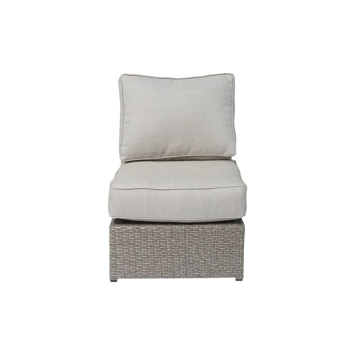 Wicker Outdoor Sectional With Weather Resistant Cushions And Table