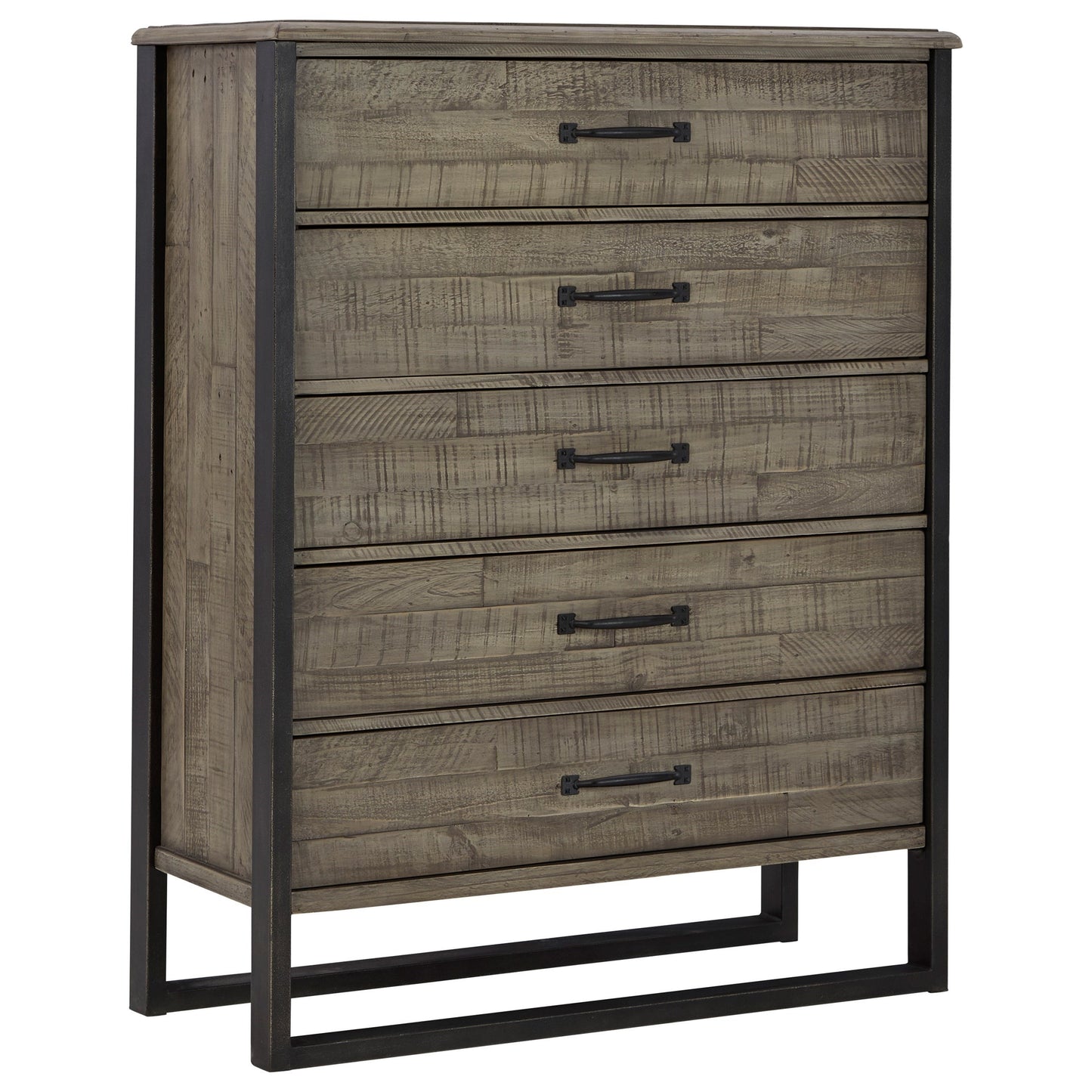 Rustic Reclaimed Wood Drawer Chest with Smooth-Gliding Drawers