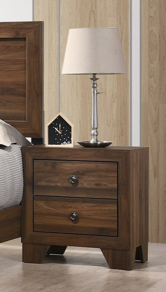 Transitional 2-Drawer Nightstand with Metal Hardware