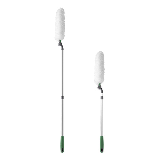 Long Handle Duster With Extension Bar, Home Dust Collector - White