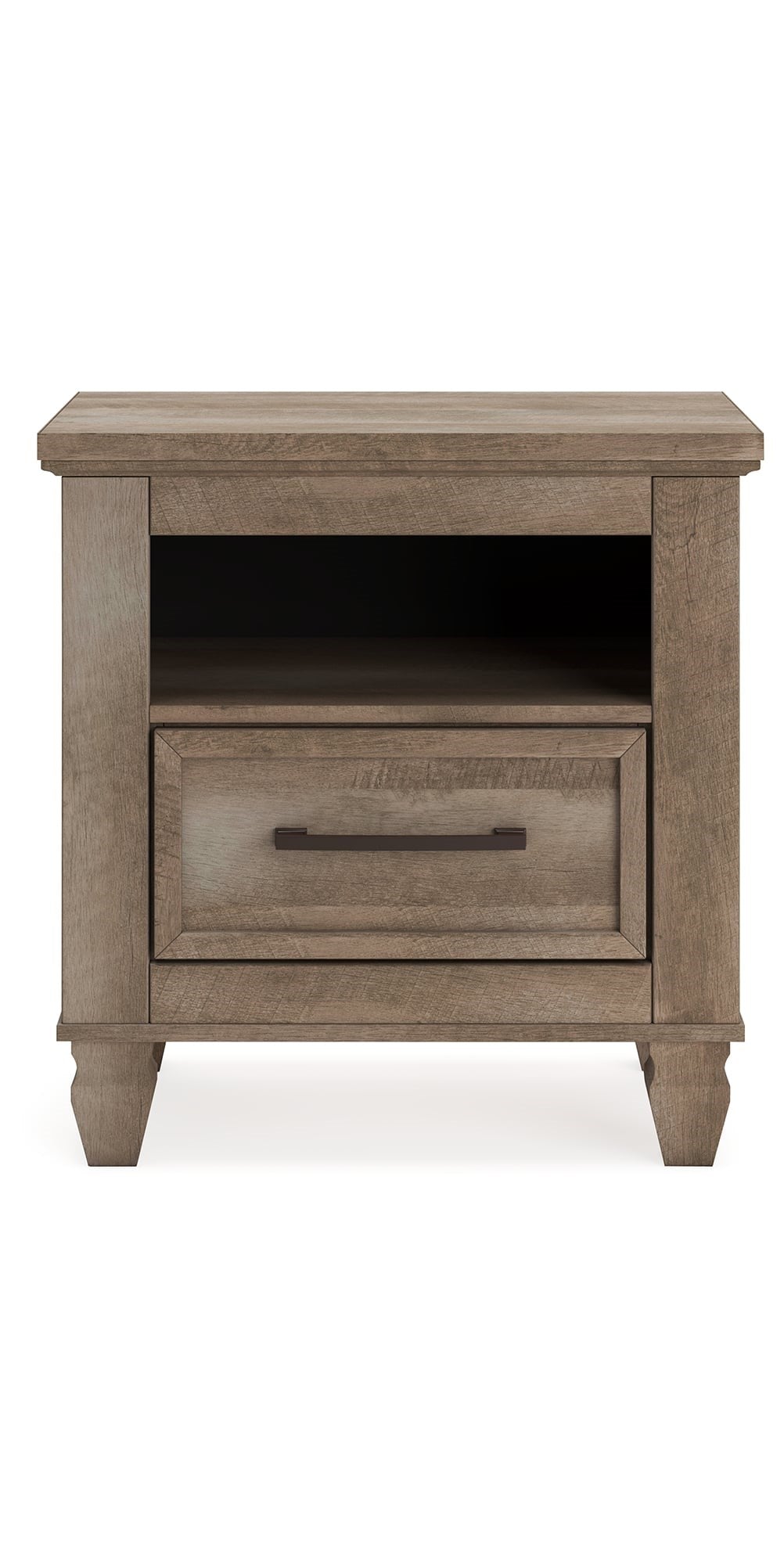 Rustic Farmhouse 1-Drawer Nightstand with Open Shelf