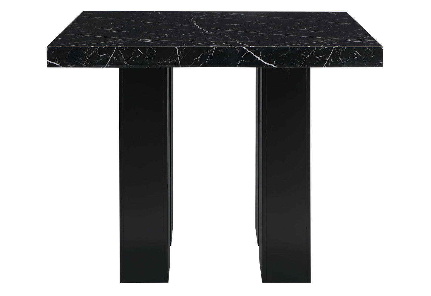 D04 - 7 Piece Dining Room Set (White Bar Table And 6 Bar Stools) - Black / White