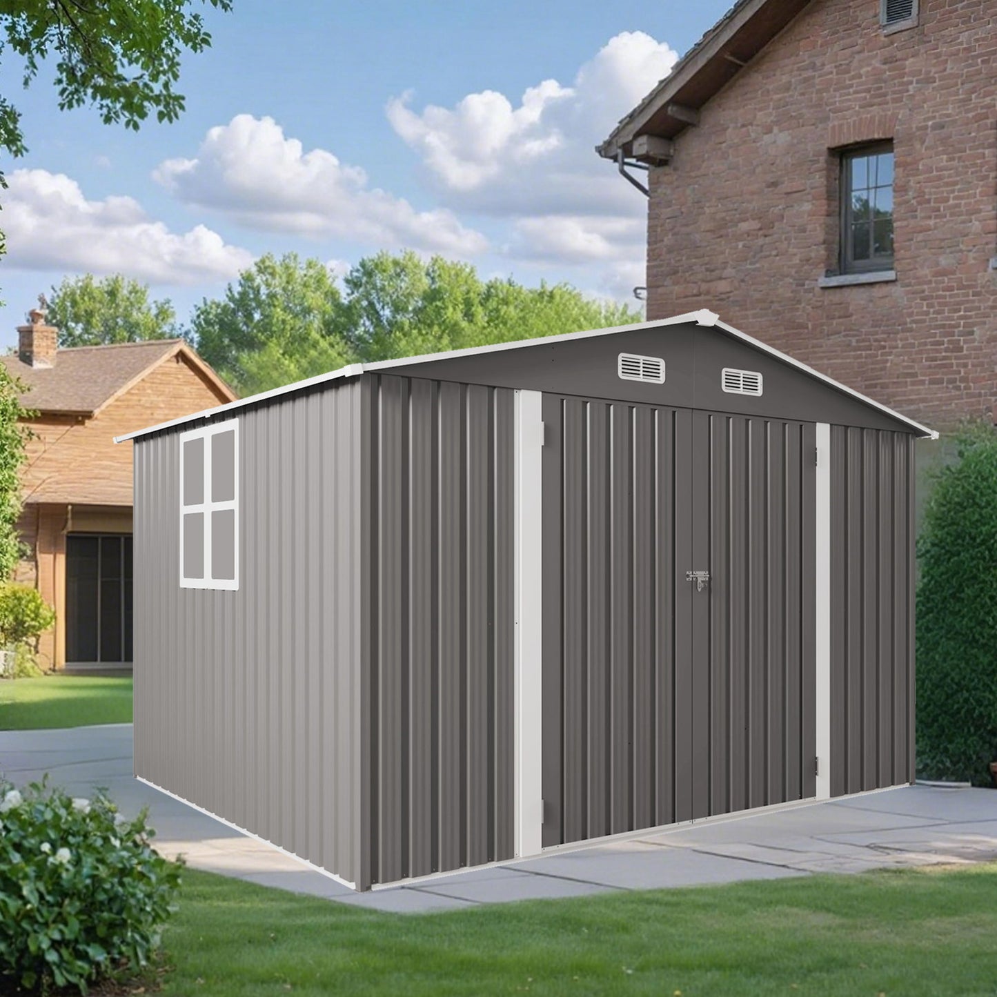 Large Outdoor Storage Shed With Lockable Door, Air Vent