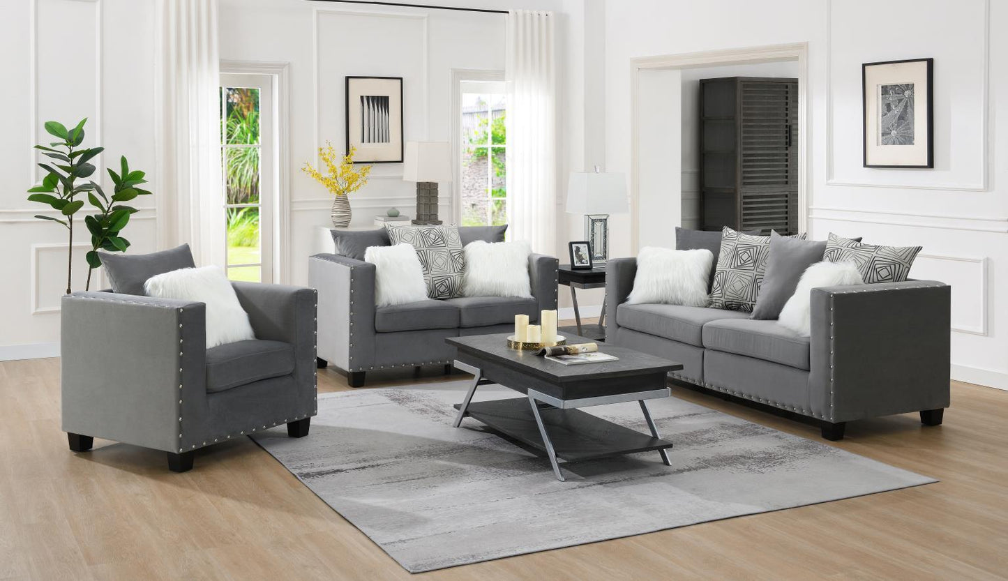 U513 - Loveseat - Shimmer Silver