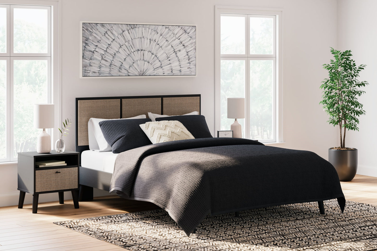 Contemporary Queen Panel Platform Bed