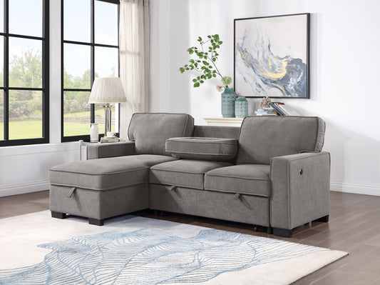 SECTIONAL W/ PULL-OUT BED & LAF CHAISE WITH STORAGE