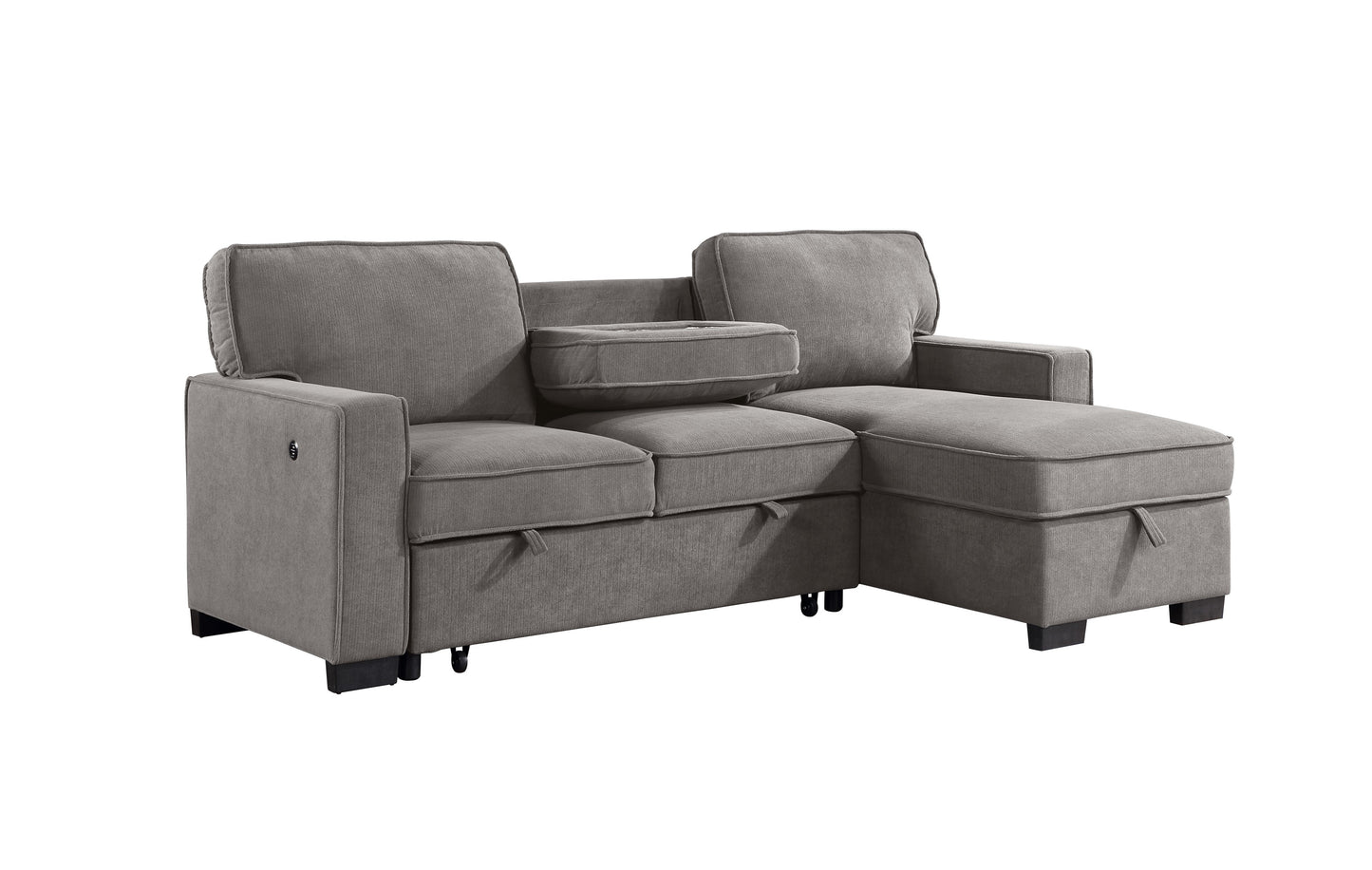 SECTIONAL W/ PULL-OUT BED & LAF CHAISE WITH STORAGE