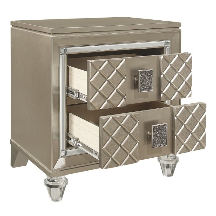 Glam 2-Drawer Nightstand