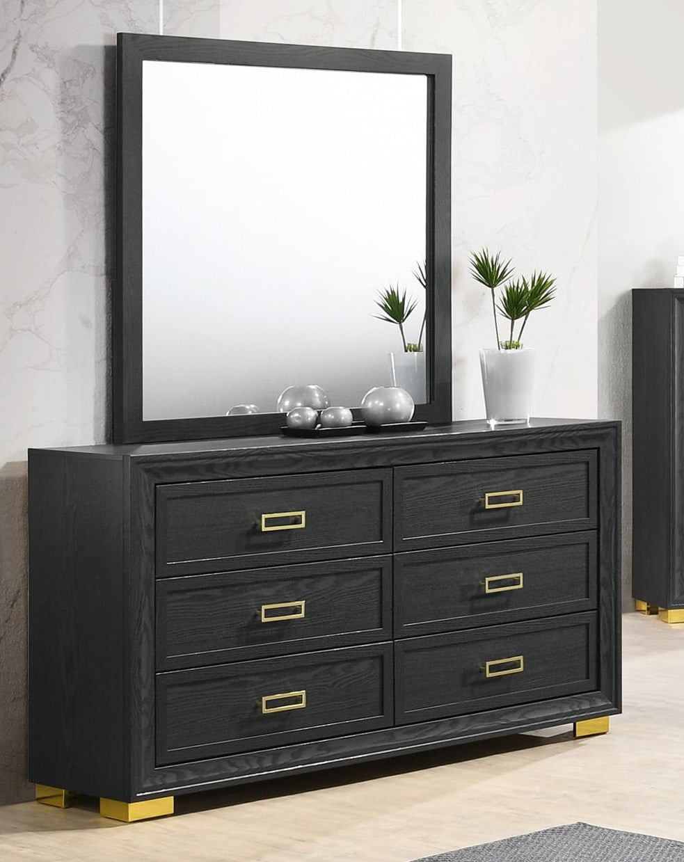 Contemporary Glam 6-Drawer Dresser