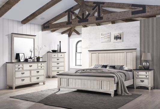 Transitional 6-Drawer Bedroom Chest with Black Nickel Hardware