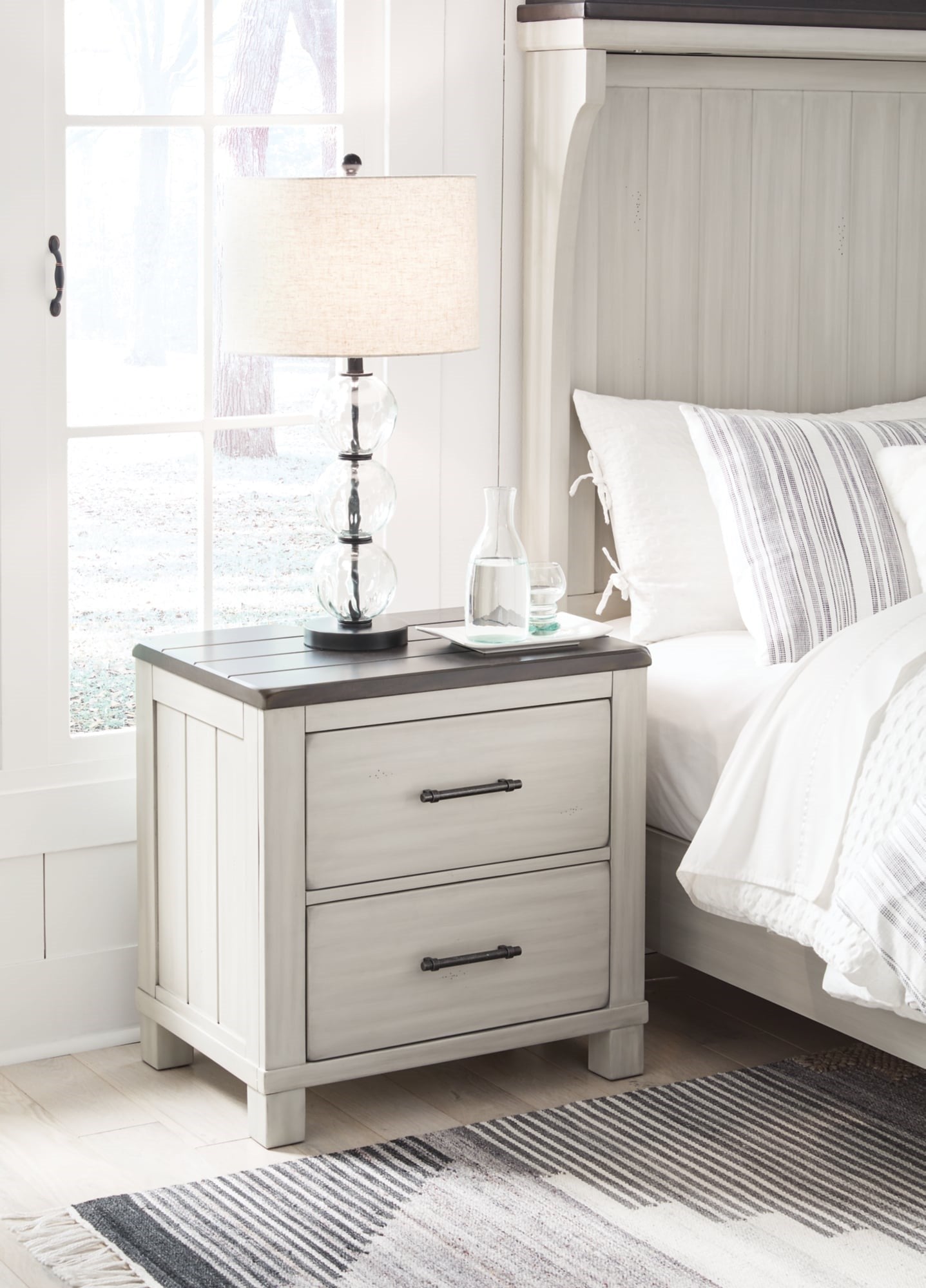 Farmhouse Two-Tone 2-Drawer Nightstand