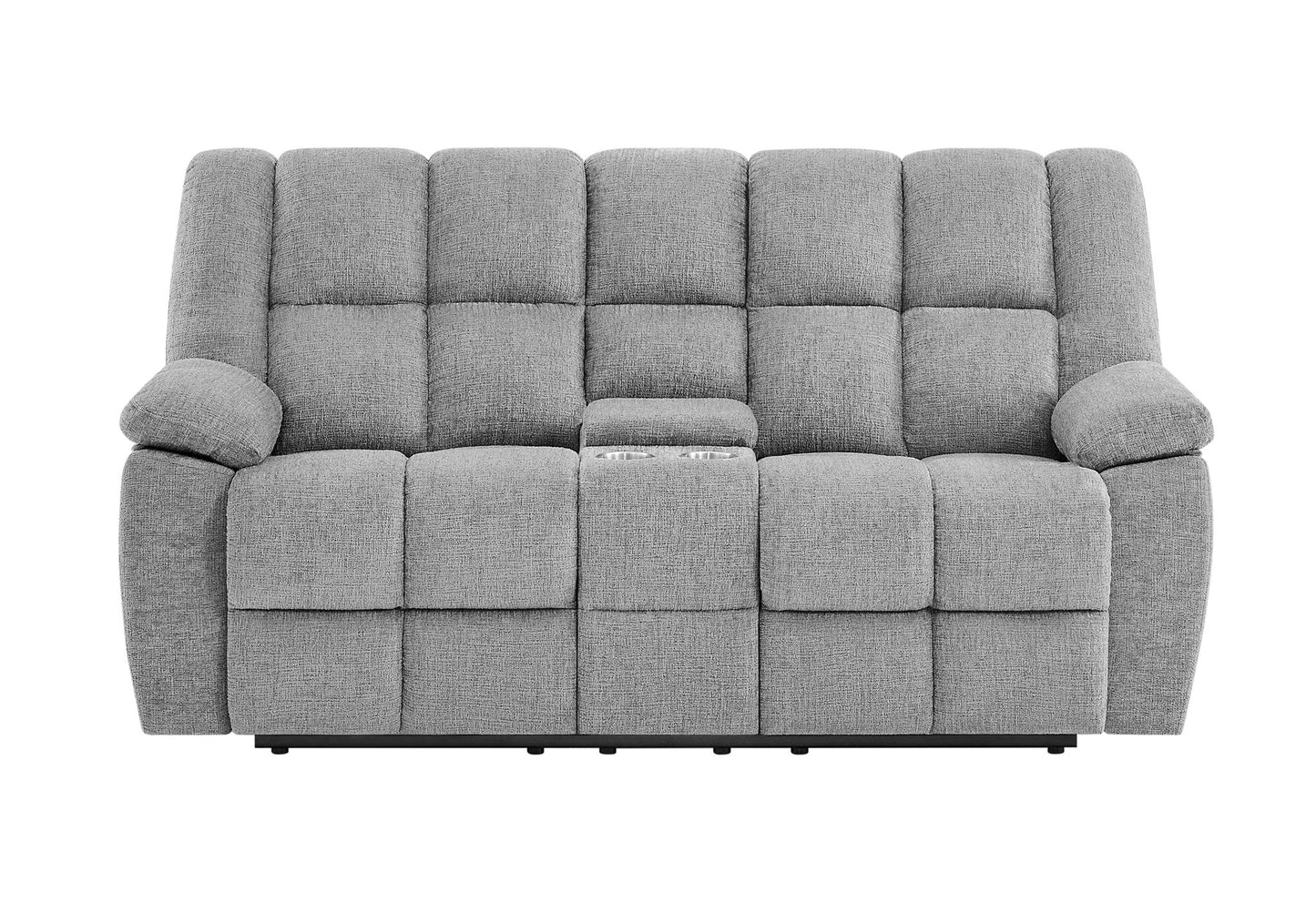 U6000 - 3 Piece Living Room Set (Reclining Sofa / Reclining Console Loveseat / Glider Recliner) - Smoke