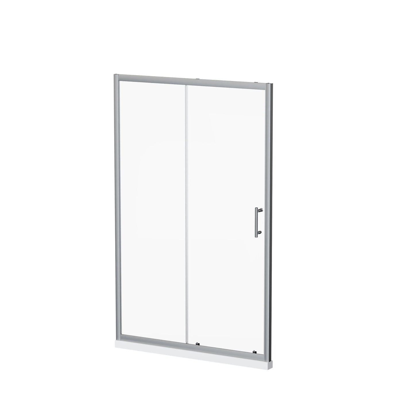 Single Sliding Shower Door With Handle - Chrome