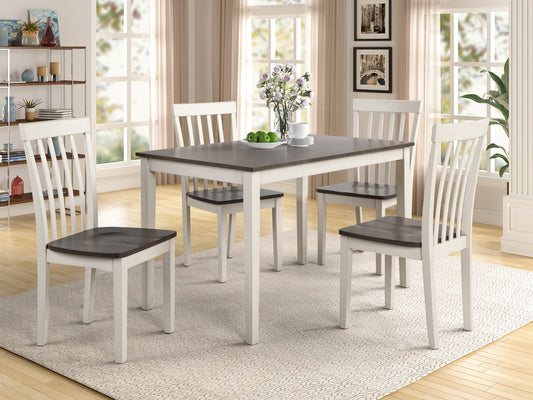 Casual 5-Piece Dining Set with Two Tone Finish