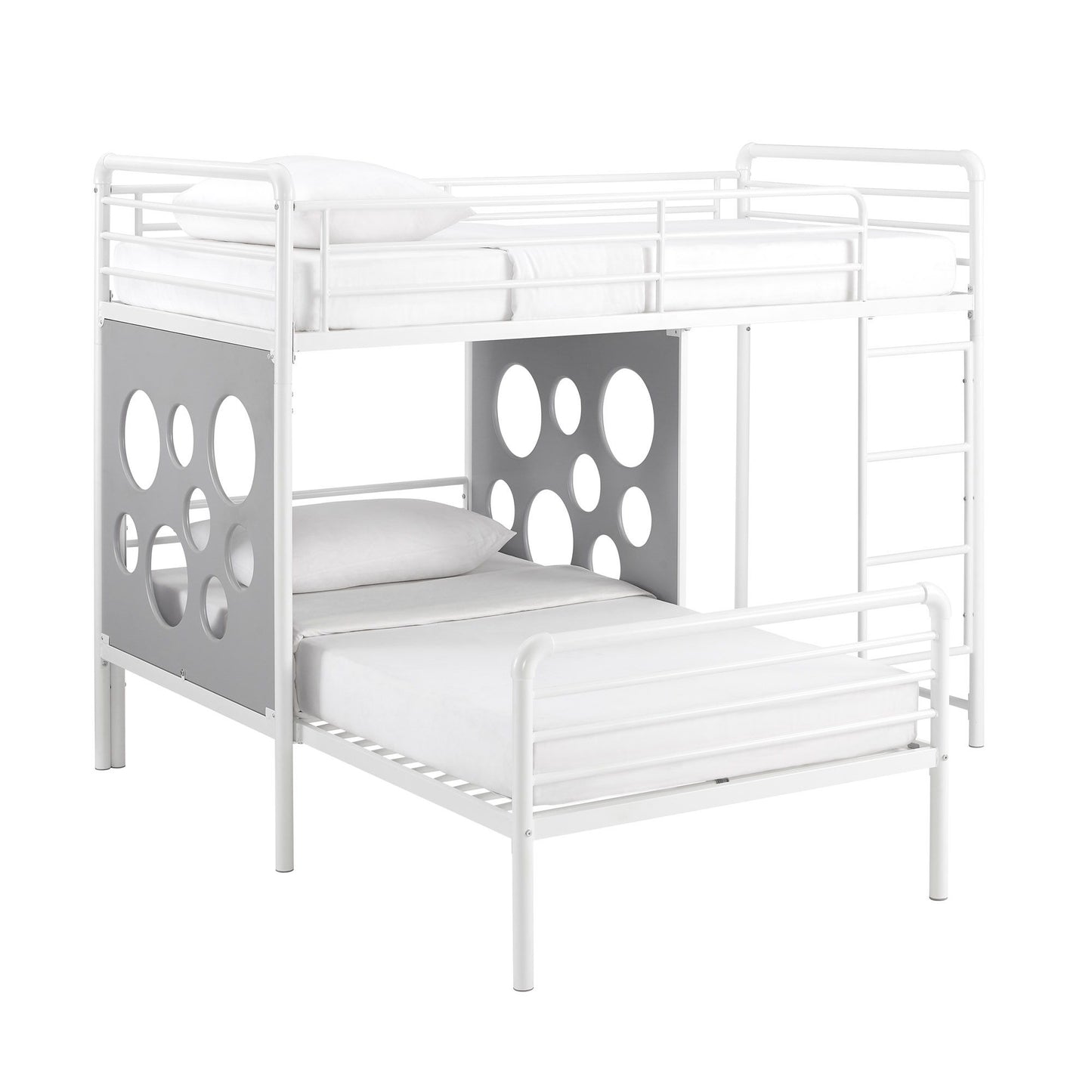 Twin Geo Cutout Colorful L-Shaped Bunk Bed