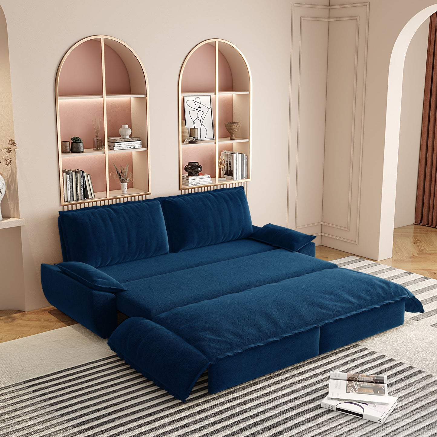 Queen Pull Out Bed, 3 In 1 Convertible Sleeper Sofa