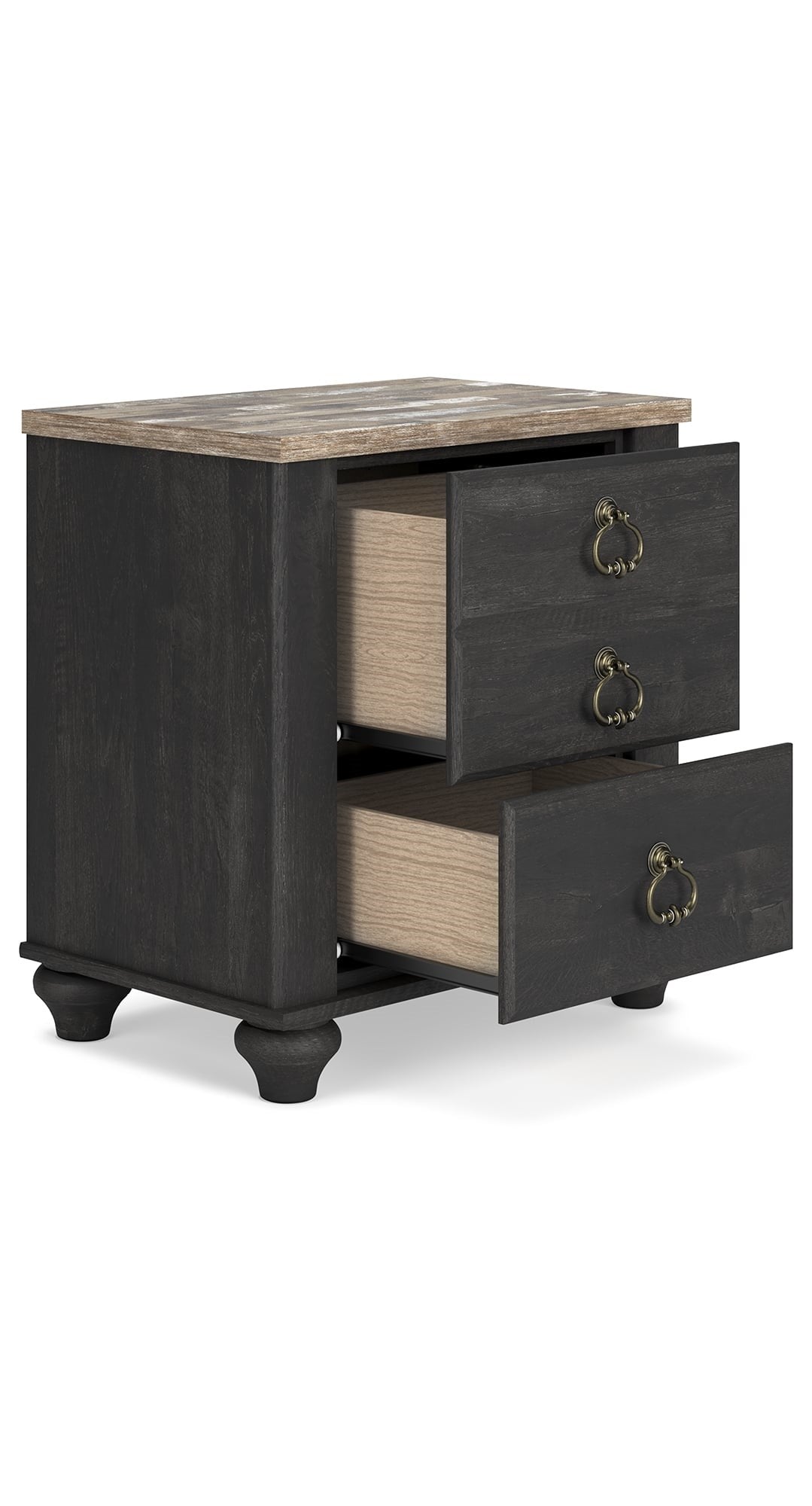 Farmhouse 3-Drawer Nightstand with USB Ports