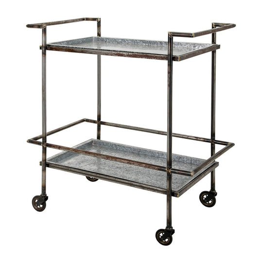 Percy Galvanized Metal Bar Cart - Gray